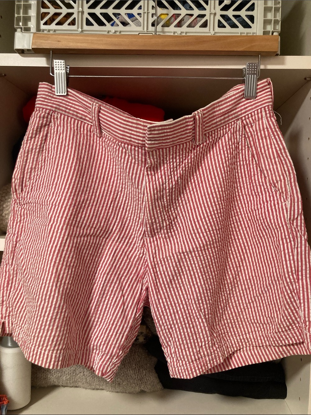 American Apparel Red and White Striped Men’s Shorts